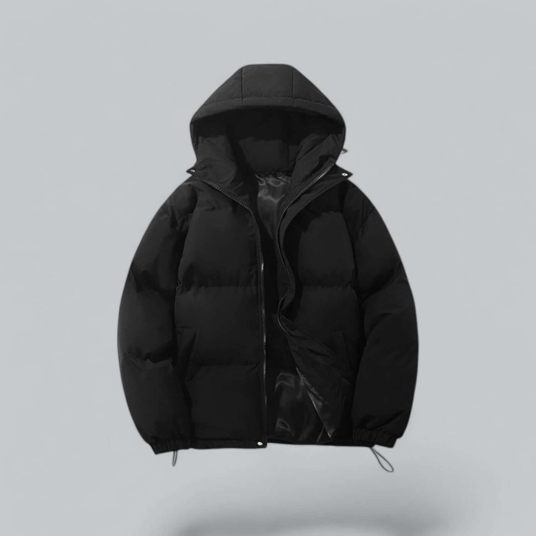 Men's warm winter parka coat with adjustable hood, perfect for cold weather and ultimate comfort.