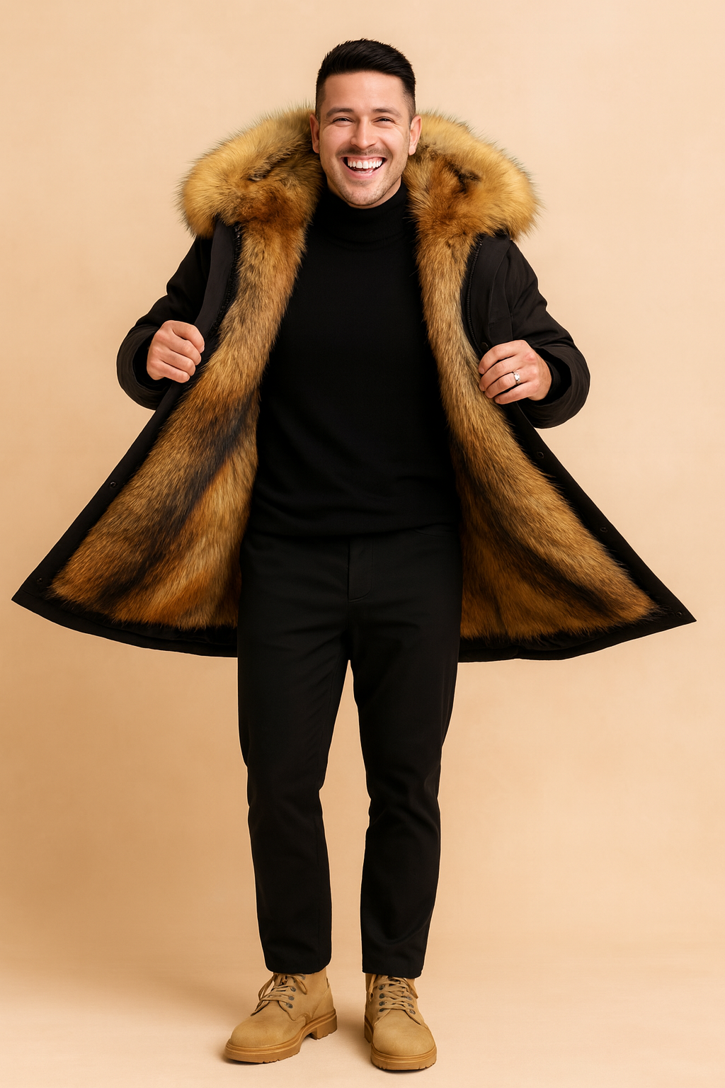 Durable men's winter jacket, a warm and fashionable parka for ultimate comfort outdoors.