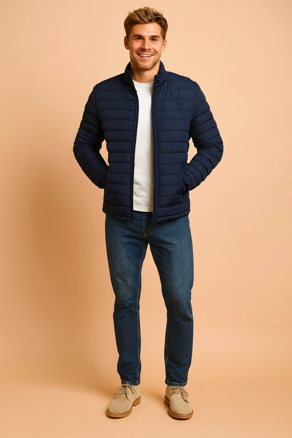 Stay warm this winter in a trendy men's puffer jacket, ideal for everyday wear.