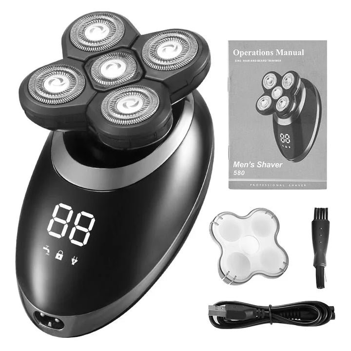 Cordless men's beard trimmer and styler. Waterproof electric shaver for precise facial hair grooming.