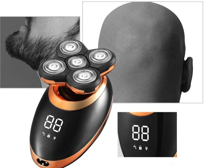 Compact men's waterproof travel shaver. Rechargeable cordless trimmer for on-the-go grooming and styling.