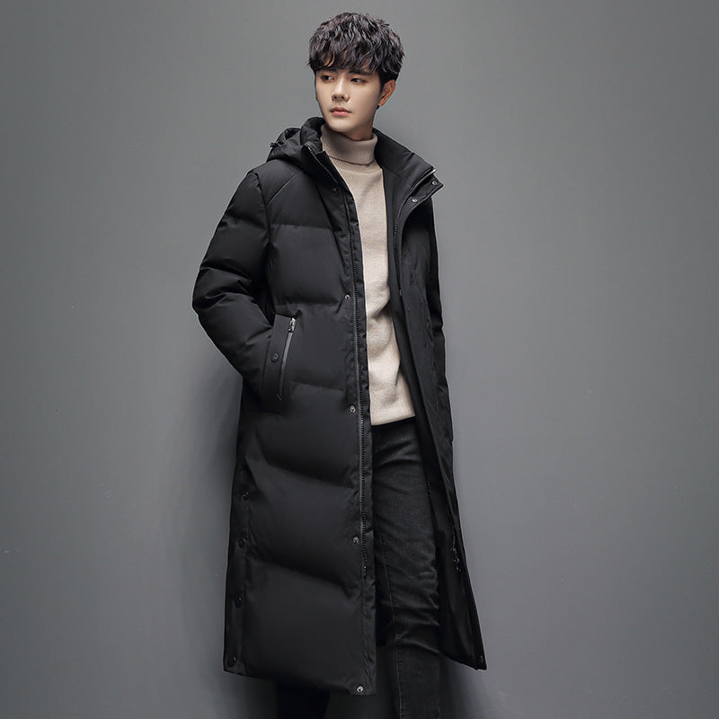 Durable mens parka with waterproof exterior and warm down filling for outdoor adventures