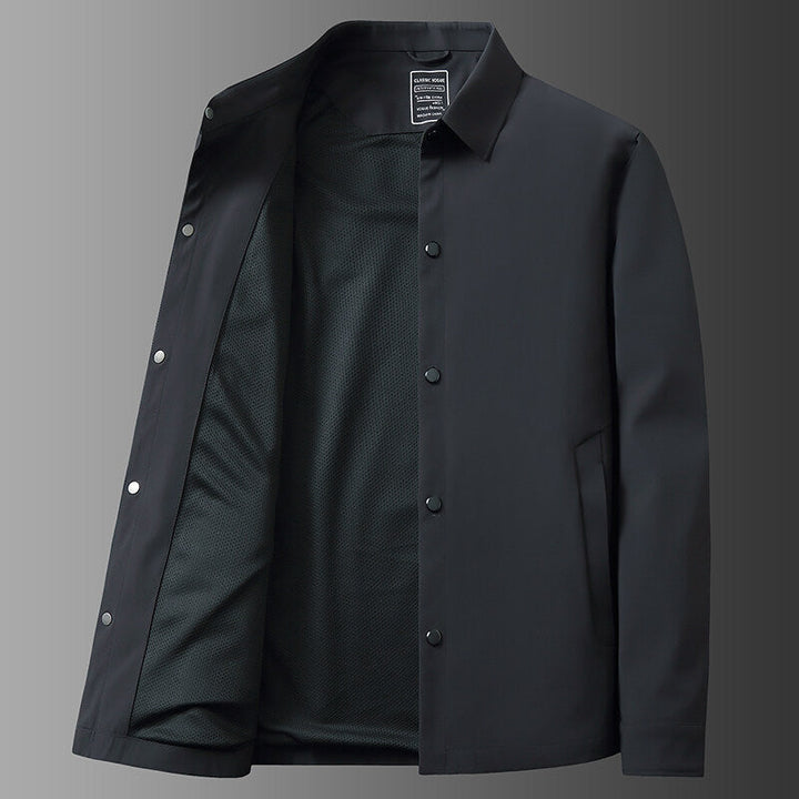 Classic men's Harrington jacket in waterproof fabric, perfect for spring outerwear.