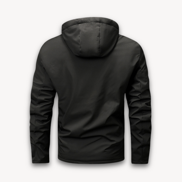 Men's stylish waterproof jacket with a practical hood, perfect for everyday outerwear.
