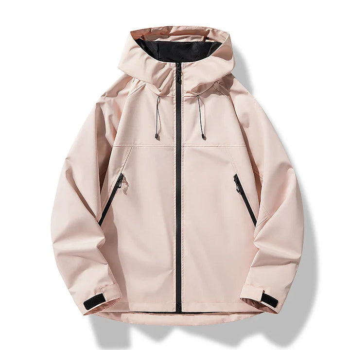 Man wearing a lightweight men's windproof hooded jacket