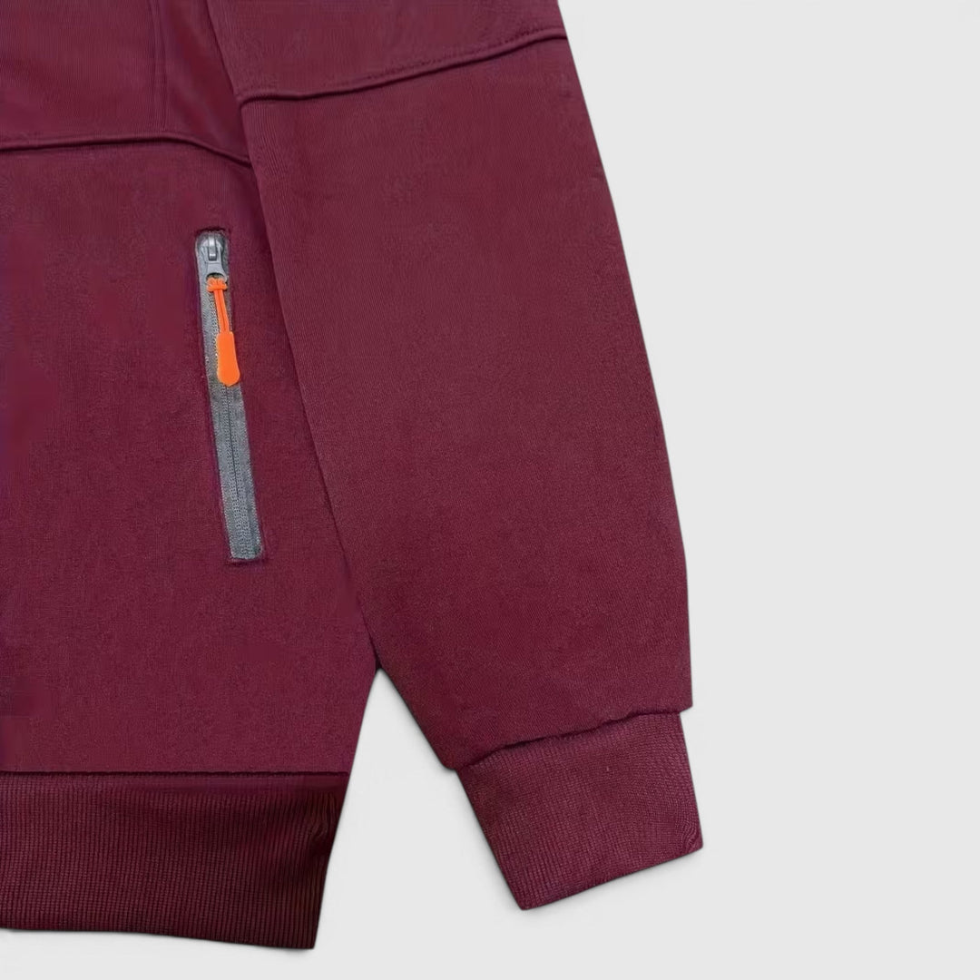 Casual men's waterproof hooded zip-up. Loose fit, comfortable, and perfect for fall fashion.