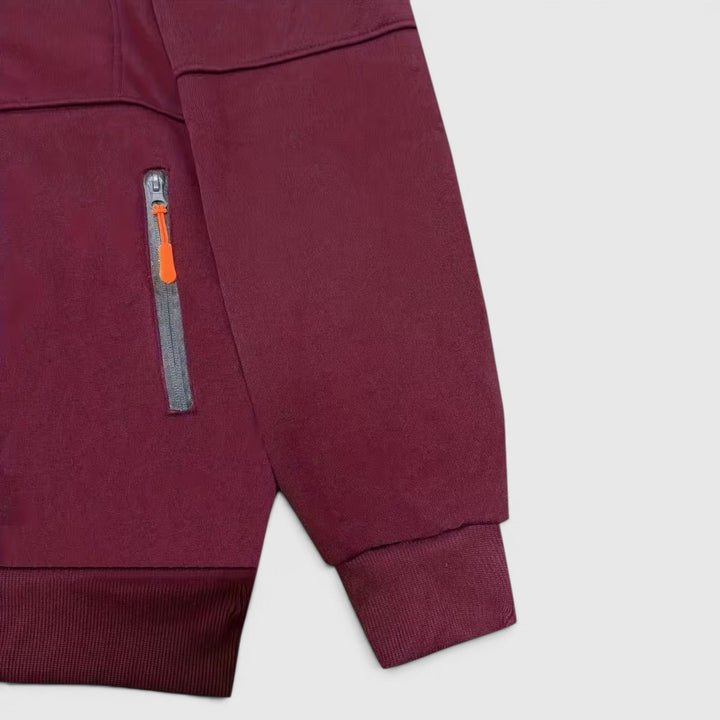 Casual men's waterproof hooded zip-up. Loose fit, comfortable, and perfect for fall fashion.