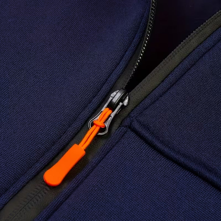 Men's essential waterproof jacket. Loose-fit zip-up hoodie, versatile for daily casual wear.