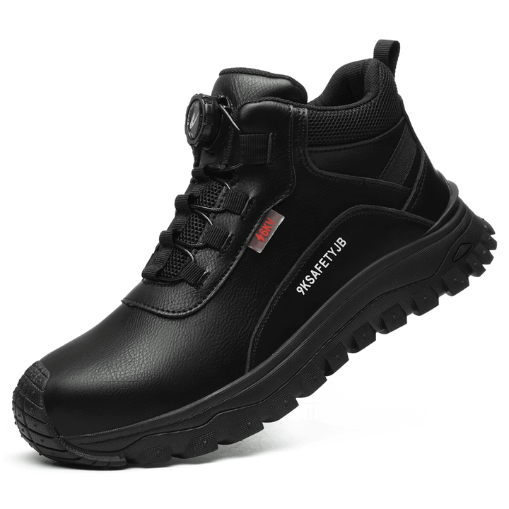 Durable men's safety work shoes with waterproof protection & non-slip sole for various jobs.