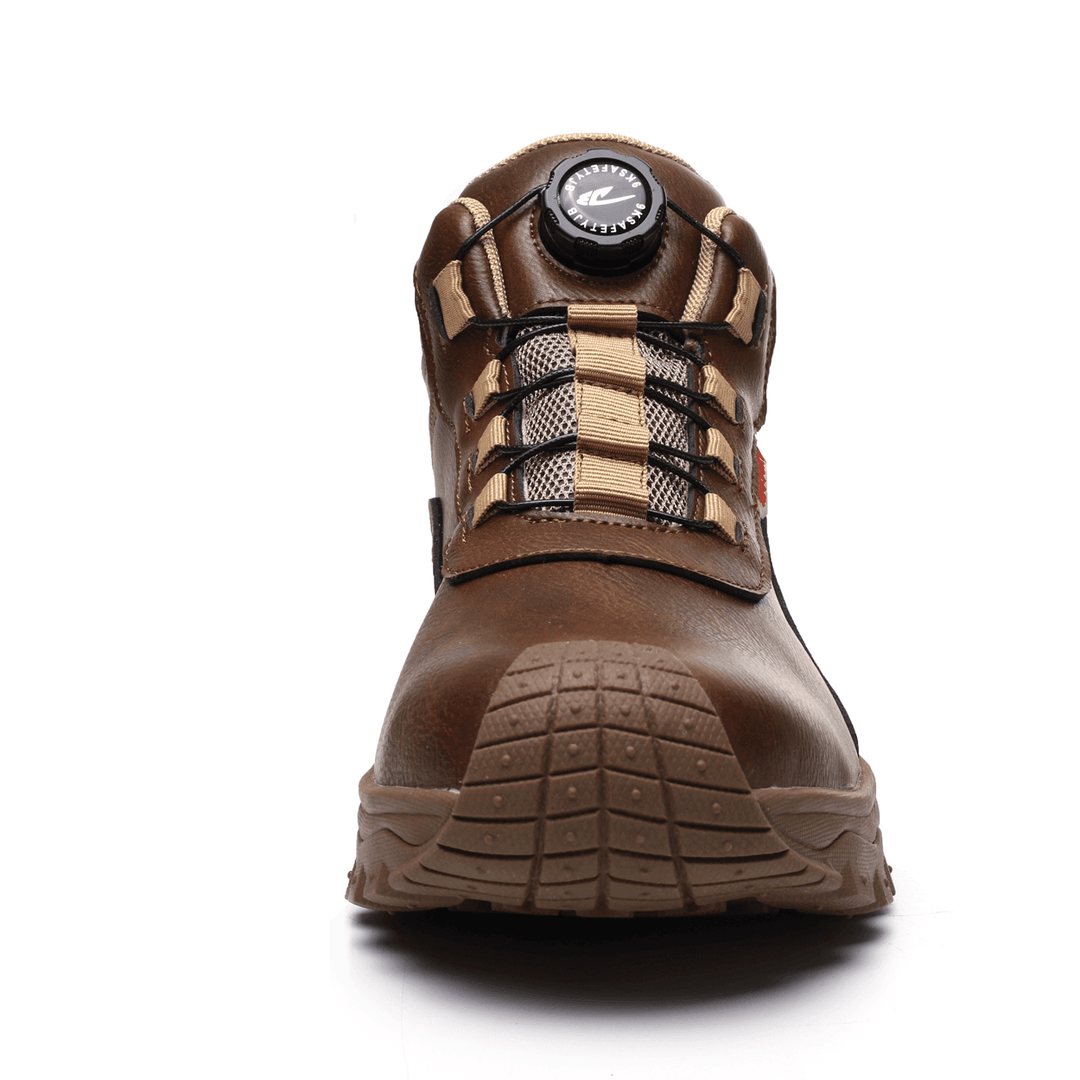 Brown men's waterproof non-slip work shoes, essential protective footwear for men's work.