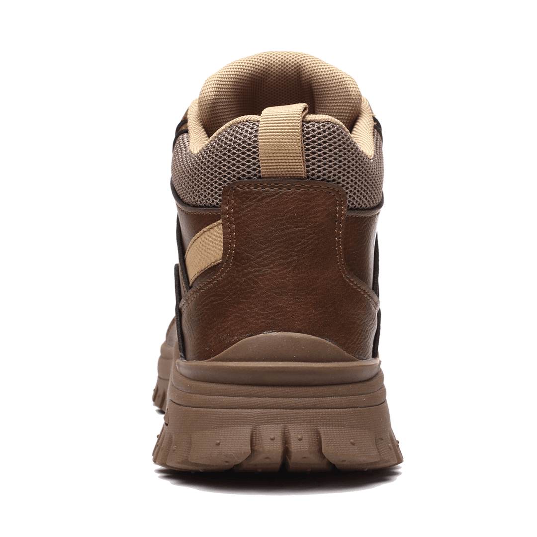 Black men's safety work shoes, non-slip & waterproof, ideal for workplace protection.