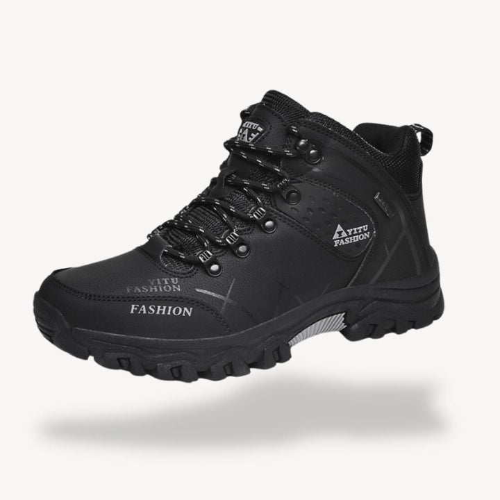 Men's waterproof hiking boots designed for outdoor enthusiasts, offering orthopedic comfort on trails.