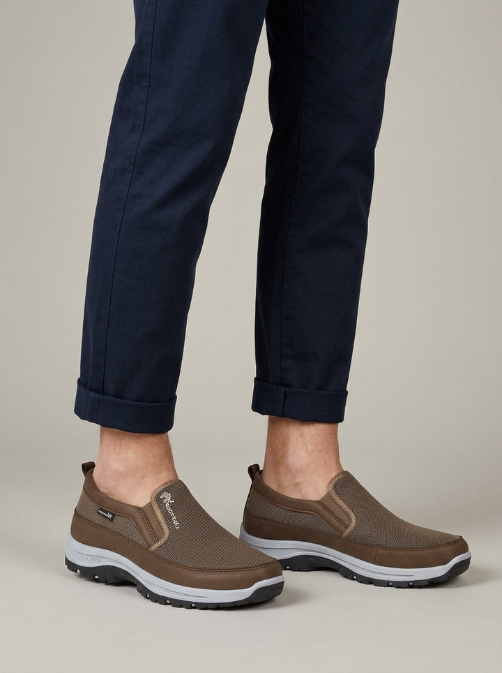 Men's waterproof orthopedic slip-on sneakers for ultimate comfort & support. Easy-wear casual shoes.
