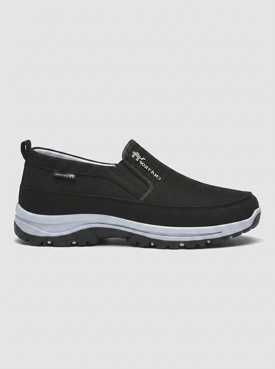 Supportive men's orthopedic slip-on shoes, waterproof for comfort. Casual easy-wear design.