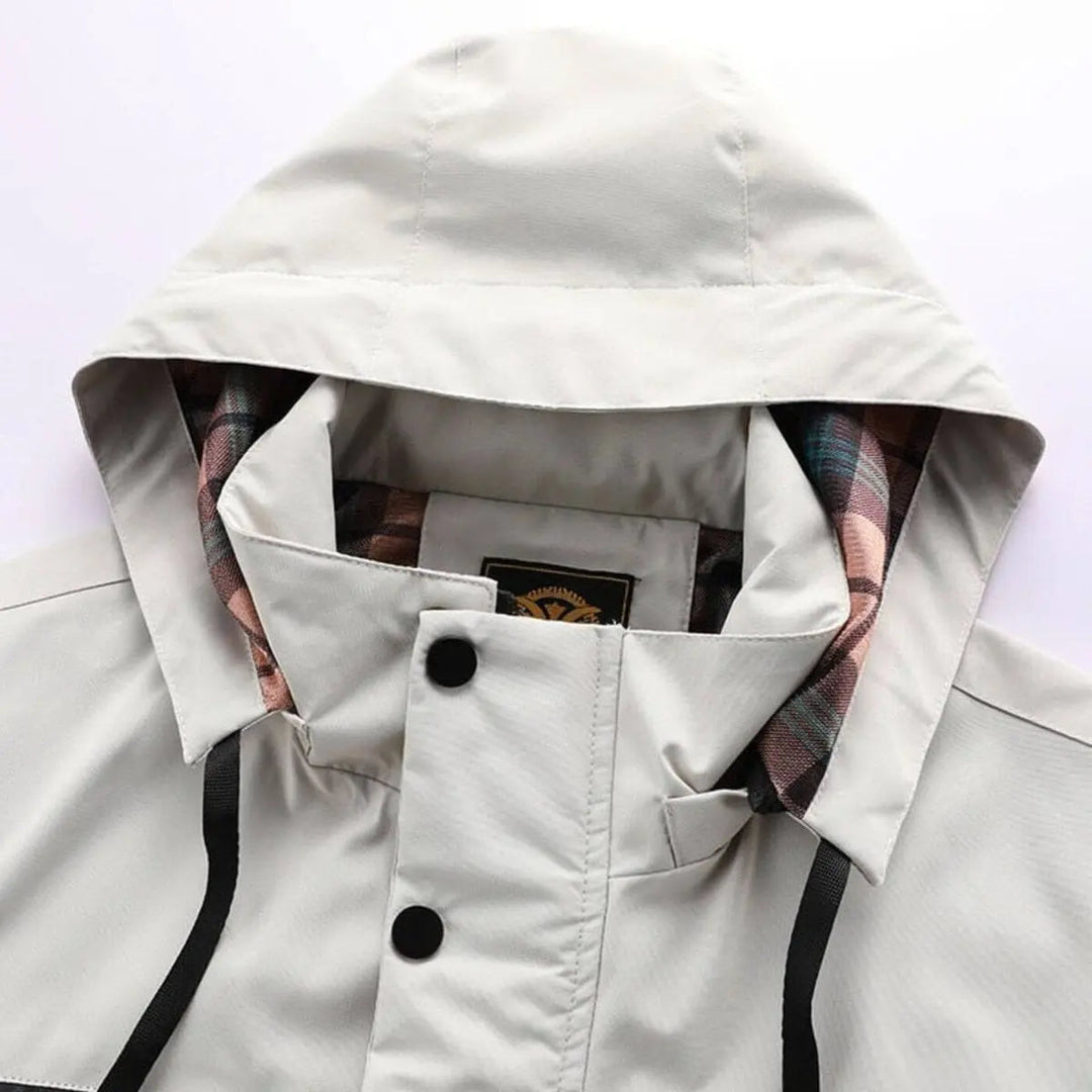 Warm men's winter jacket, quilted & hooded. Waterproof & windproof design offers ultimate protection for outdoor activity.