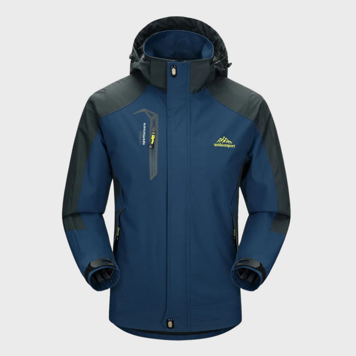 Men's activewear waterproof jacket, ideal for running, cycling, and all-weather training.