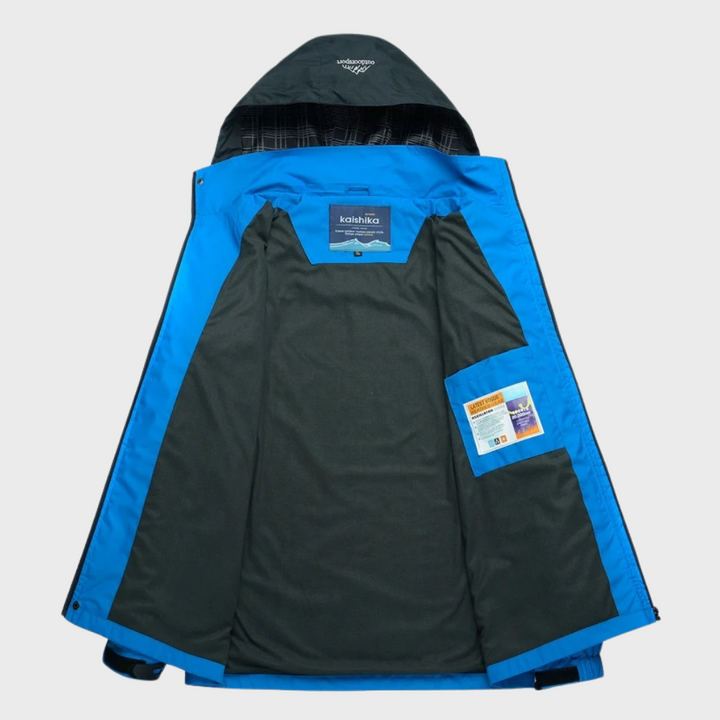 Sporty men's waterproof jacket, providing ultimate protection for outdoor adventures & travel.