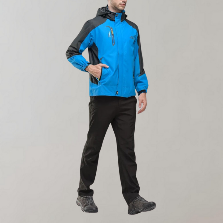 All-season men's windbreaker jacket, designed for urban exploration & active lifestyles.