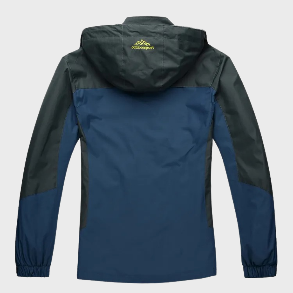 Men's lightweight waterproof jacket, perfect for travel & casual wear in unpredictable weather.