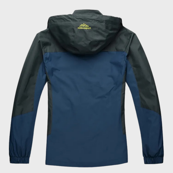 Men's lightweight waterproof jacket, perfect for travel & casual wear in unpredictable weather.