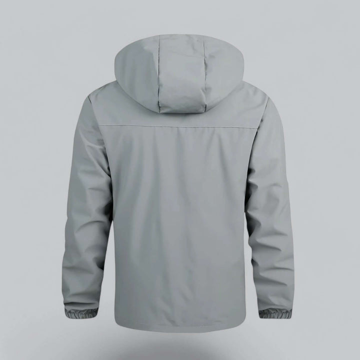 Men's durable waterproof windproof jacket. Detachable hood provides versatile weather protection.