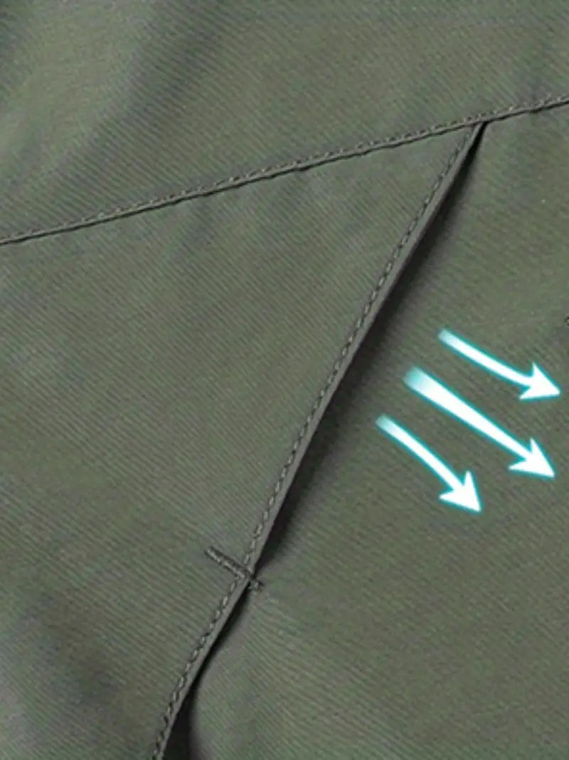 Durable men's waterproof windbreaker jacket, hooded, perfect for active outdoor & travel.