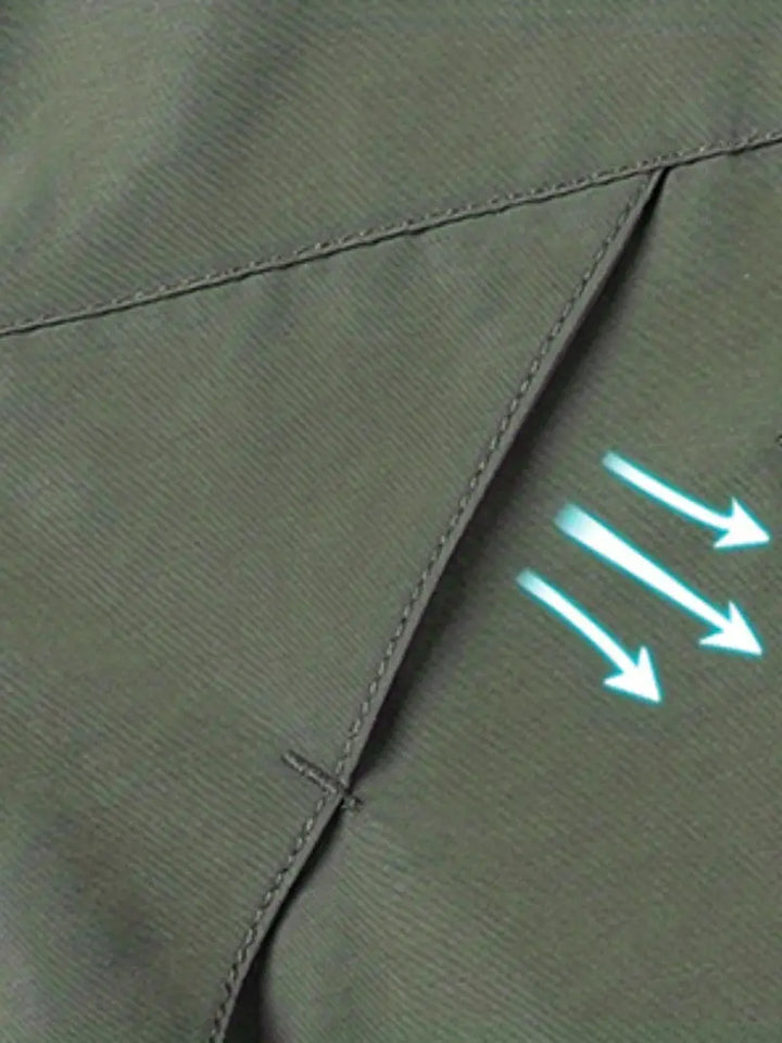 Durable men's waterproof windbreaker jacket, hooded, perfect for active outdoor & travel.