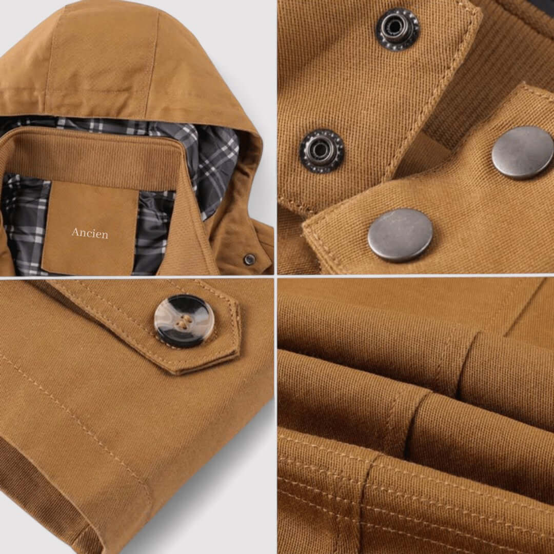 Durable men's waterproof winter jacket, hooded & insulated for ultimate warmth in cold weather.