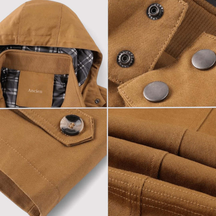 Durable men's waterproof winter jacket, hooded & insulated for ultimate warmth in cold weather.