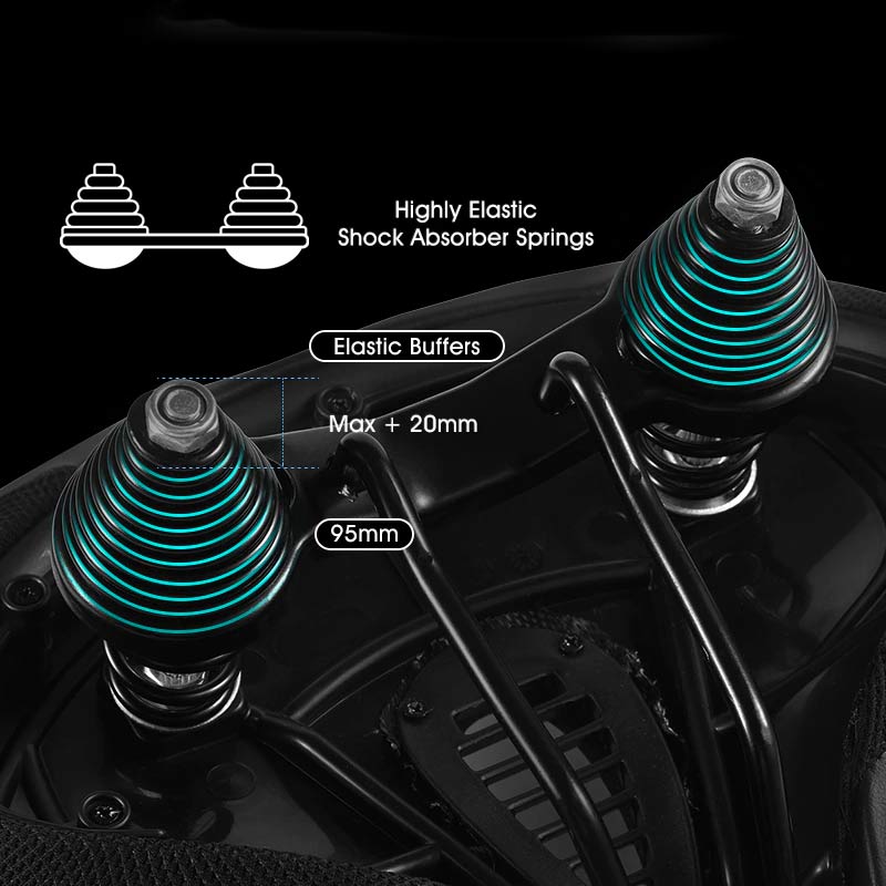 Anti-shock men's bicycle saddle. Ergonomic, wide design enhances comfort and absorbs road vibrations for smoother rides.