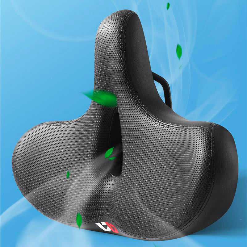 Men's comfort bike seat, wide & shock-absorbing. Perfect bicycle saddle upgrade for pain-free, longer cycling adventures.
