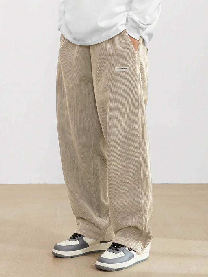 Stylish men's wide leg pants, perfect for comfortable weekend wear or casual fashion. Relaxed fit for all season style.