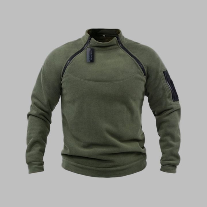 Durable men's thermal sweater for outdoor activities. Windproof & warm, perfect winter layering.