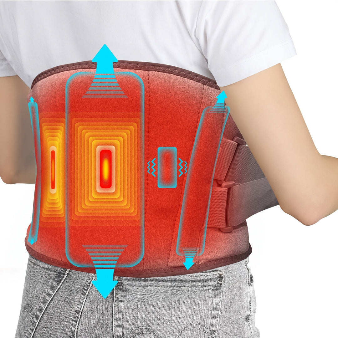 Men's wireless heated massage belt for effective back and waist pain relief.