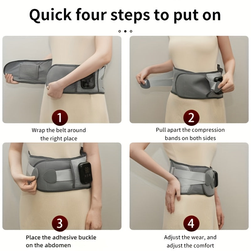 Full body view of a man using the heated massage belt for ultimate comfort.