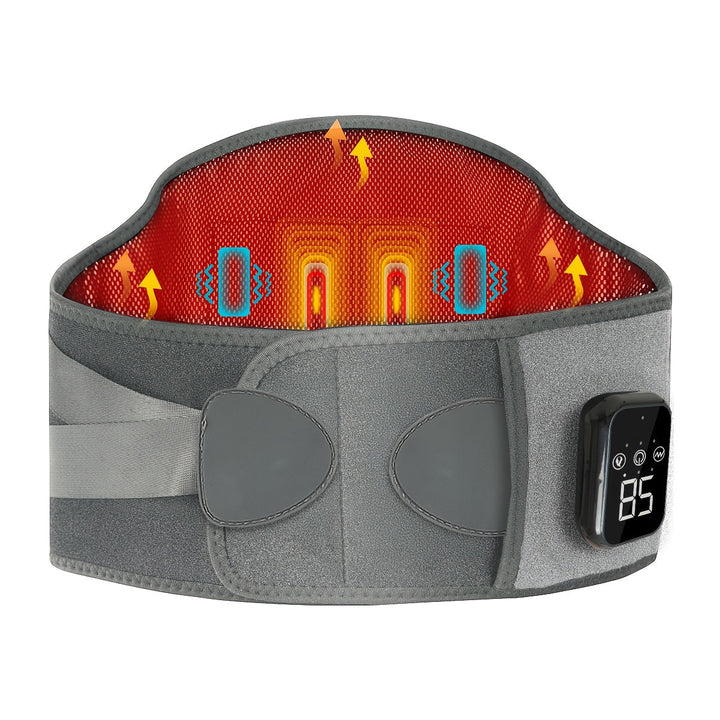 User wearing the wireless heated belt for relaxation and muscle tension relief.