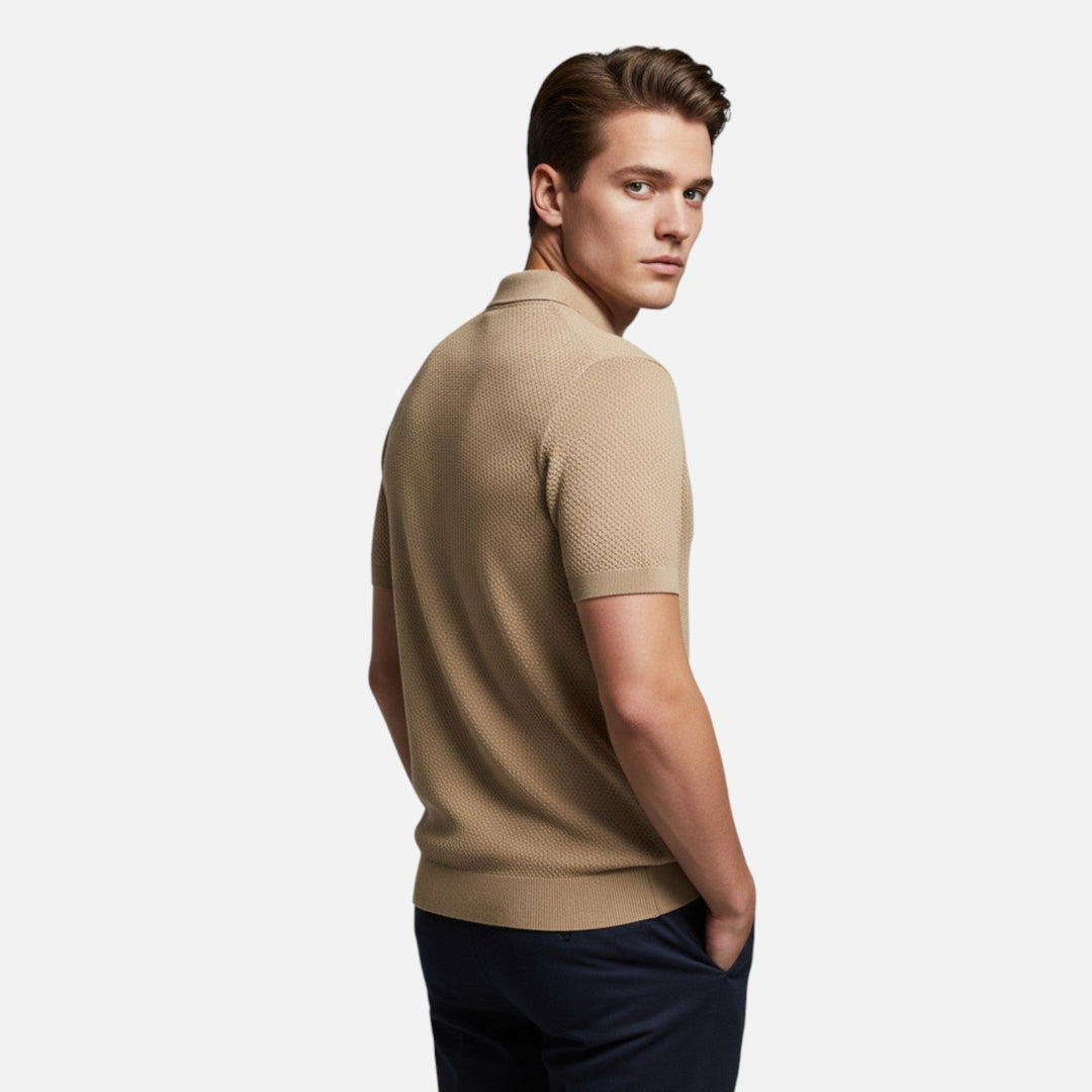 Stylish men's pineapple print polo, combining heritage style with modern comfort.