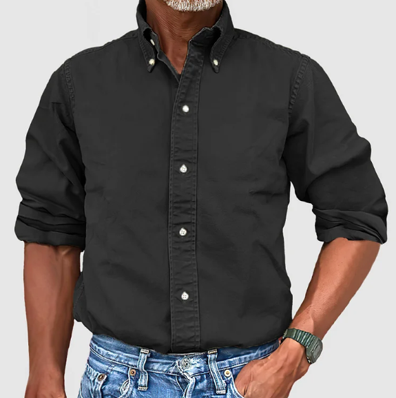 Versatile men's long-sleeve button-up shirt. Ideal for everyday wear, office, or smart casual outfits.