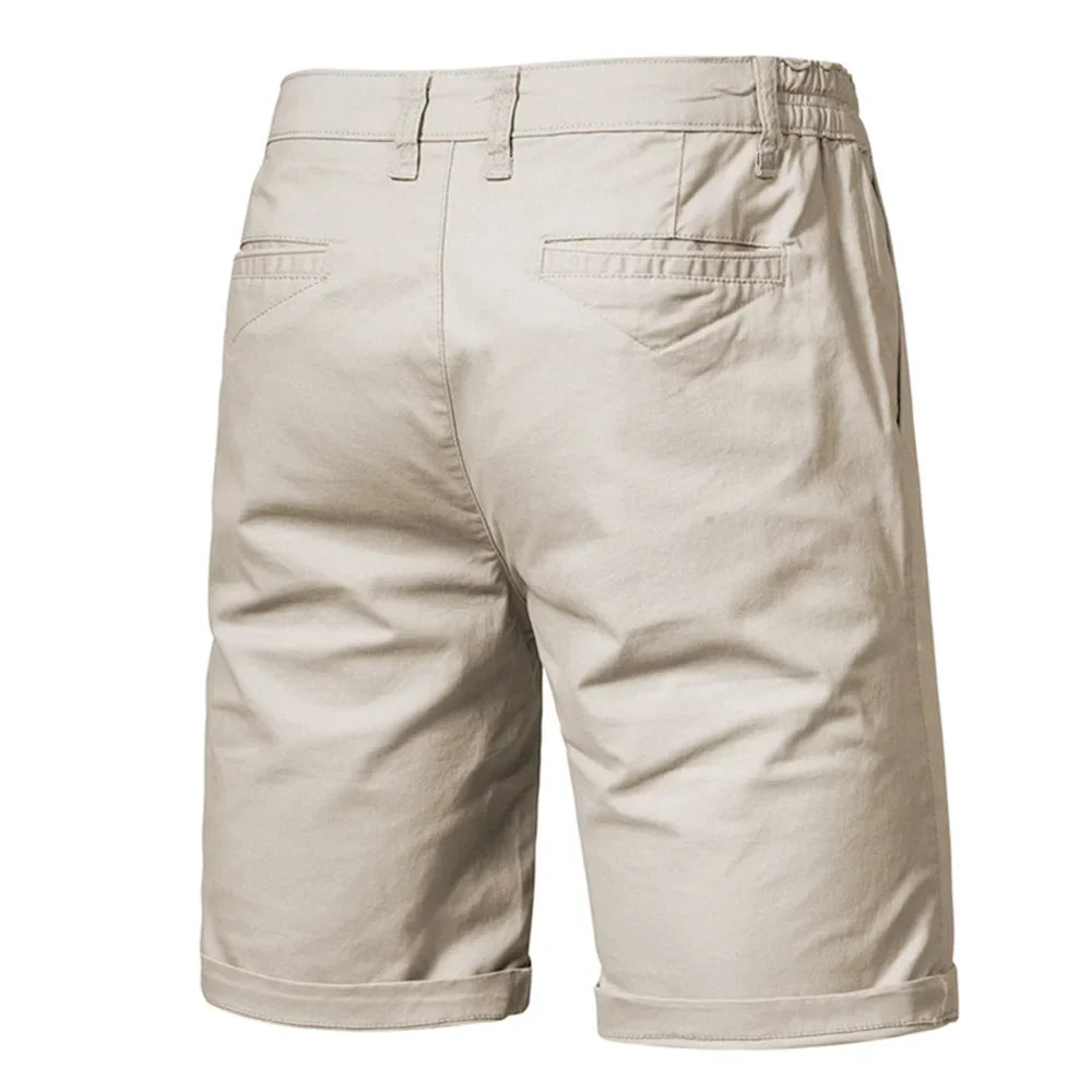 Pocket detail on men's Wyatt versatile smart casual shorts, essential for summer comfort & style.