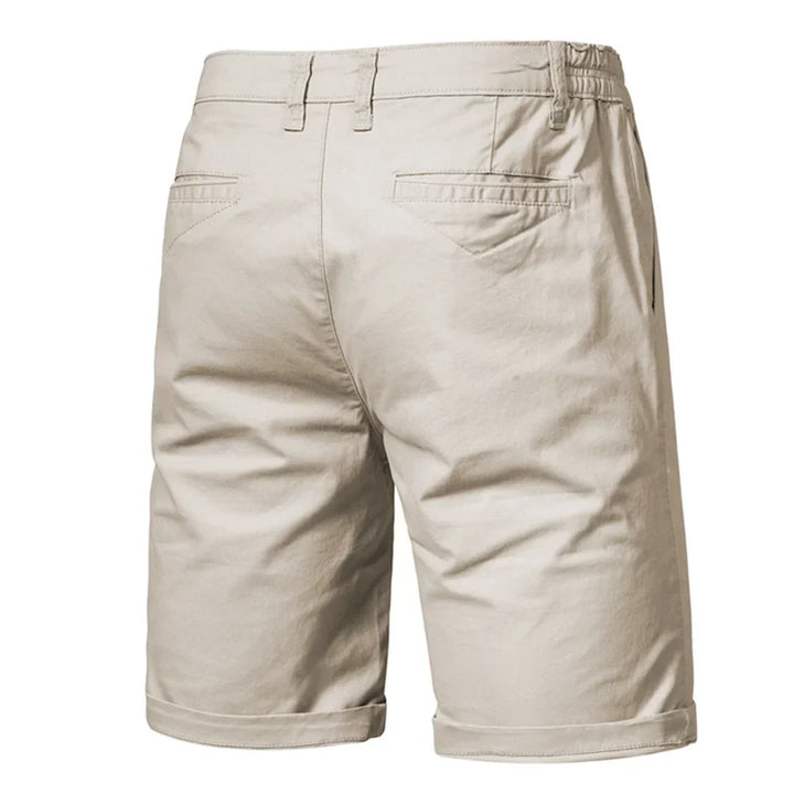 Pocket detail on men's Wyatt versatile smart casual shorts, essential for summer comfort & style.