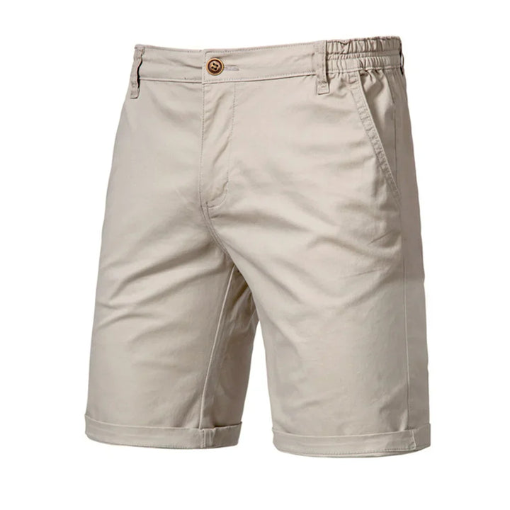 Front view of Wyatt men's comfortable chino shorts, showcasing stylish design & relaxed fit for warm weather.