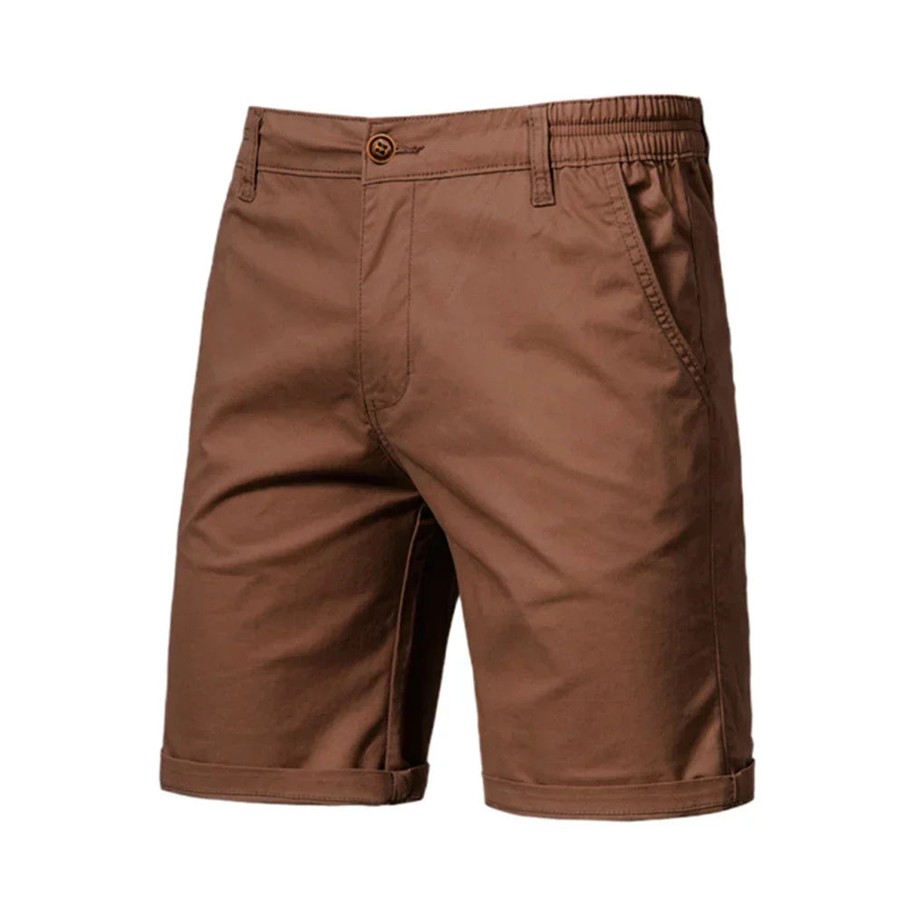 Back view of Men's Wyatt stylish chino shorts with functional pockets, great for warm weather fashion.