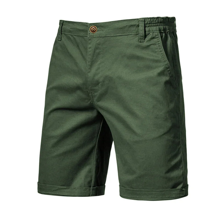 Man walking in Wyatt comfortable smart casual shorts, demonstrating freedom of movement for summer.