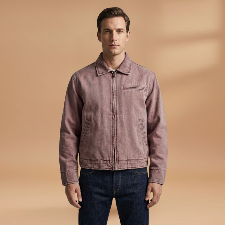 Comfortable men's casual wear, featuring a zip bomber jacket design.