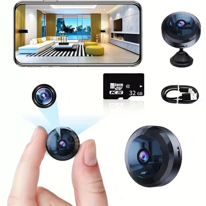 Mini WiFi security camera, compact and discreet HD camera with night vision.
