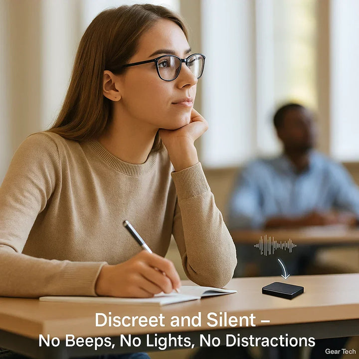 Versatile mini voice recorder, an audio gadget for meetings, lectures, and personal notes.