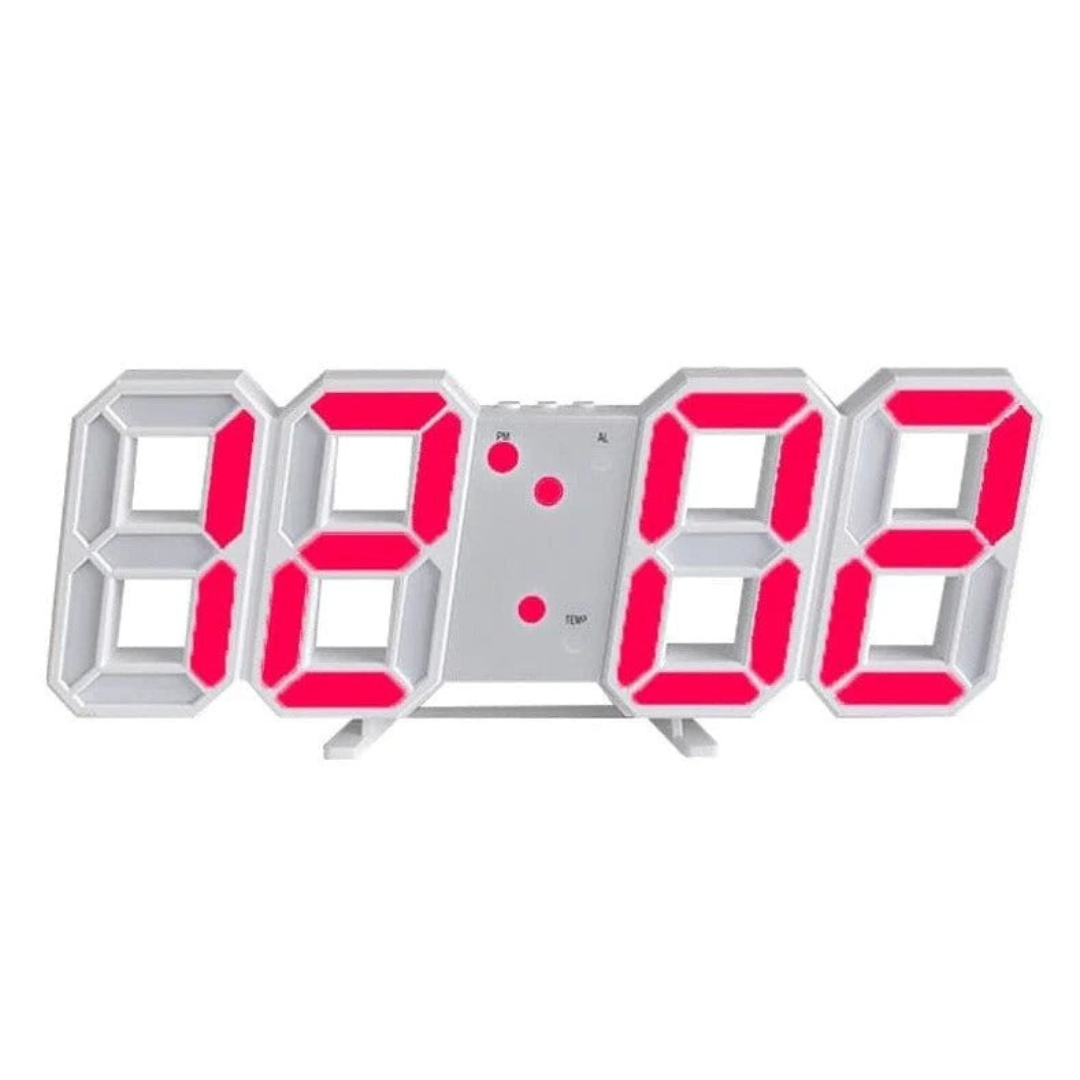 Versatile LED wall clock. Modern minimalist design, digital time & temp. Ideal for living room, office, or bedroom.