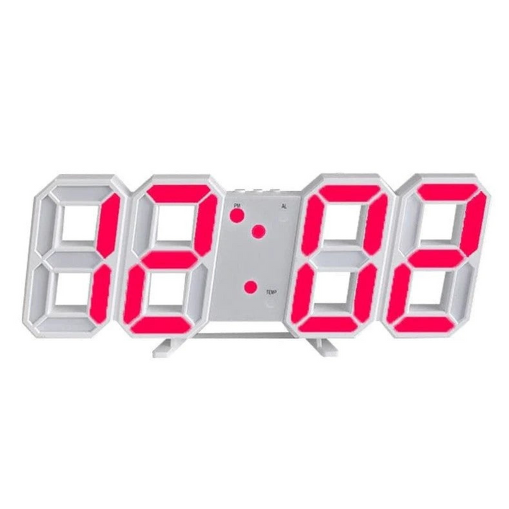 Versatile LED wall clock. Modern minimalist design, digital time & temp. Ideal for living room, office, or bedroom.