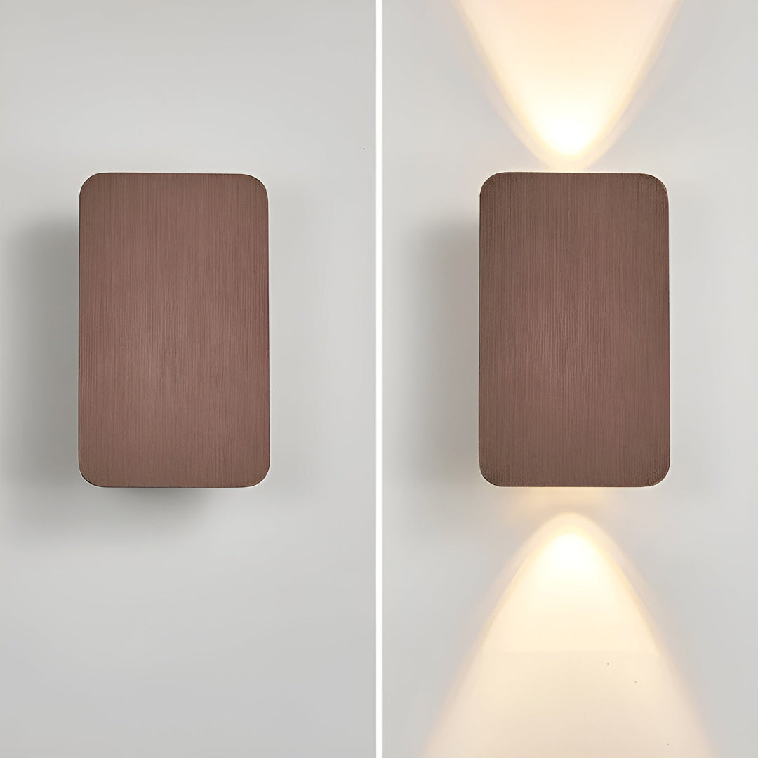 Energy-efficient LED bedroom wall light. Minimalist design, aluminum fixture, ideal for accent lighting.