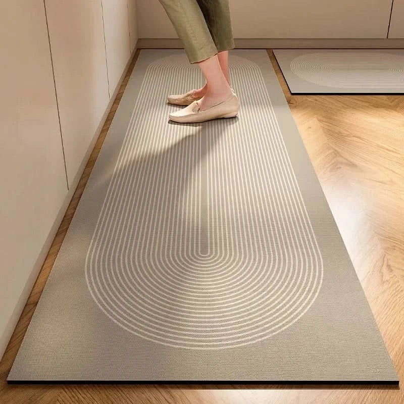 Durable and easy-clean kitchen mat, perfect for minimalist decor.